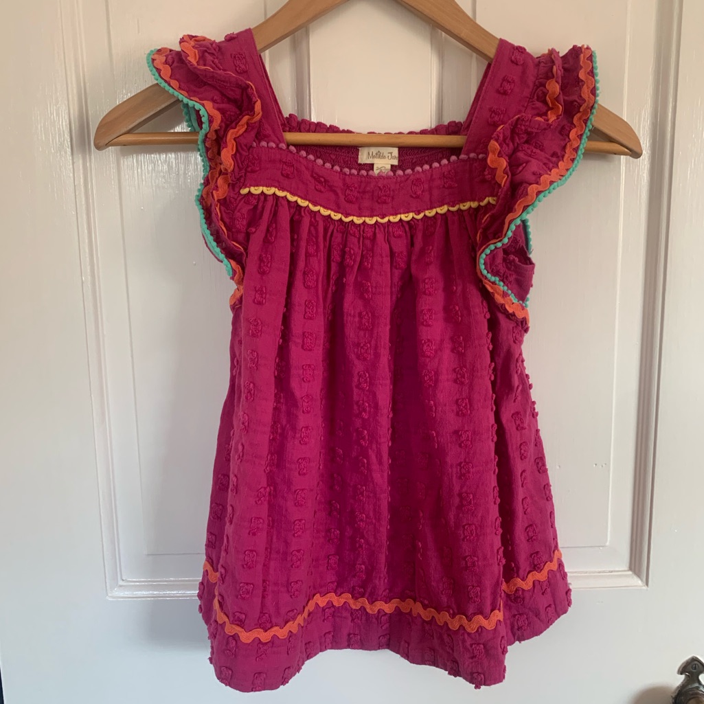 Matilda Jane Fuchsia Pink Tank With Ruffle Sleeve Detail Girls Size 8